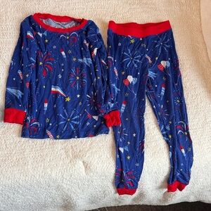 Little Sleepies Blue and Red Fireworks Pajama Set